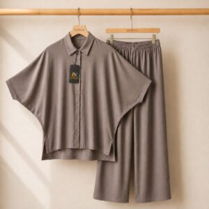 Mahal Luxe Batwing Shirt & Wide-Leg Co-Ord Set P3