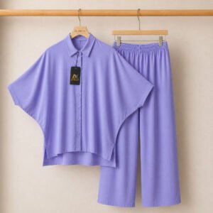 Mahal Luxe Batwing Shirt & Wide-Leg Co-Ord Set P2