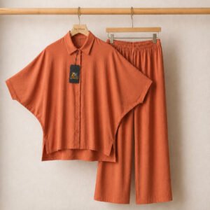Mahal Luxe Batwing Shirt & Wide-Leg Co-Ord Set P4