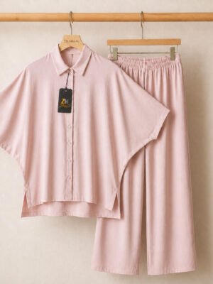Mahal Luxe Batwing Shirt & Wide-Leg Co-Ord Set P5