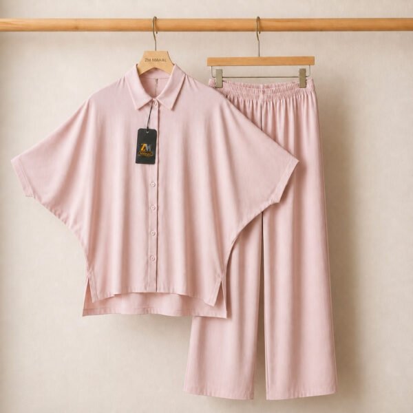 Mahal Luxe Batwing Shirt & Wide-Leg Co-Ord Set P5