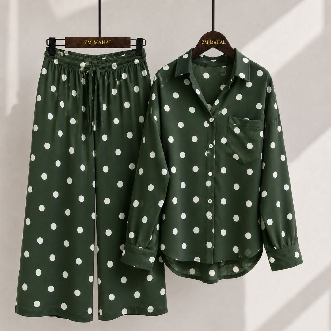 polka dot coord set bottle green.jpg